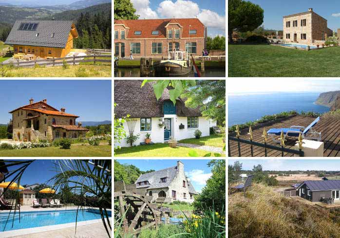 Collage of the top-rated holiday homes on atraveo