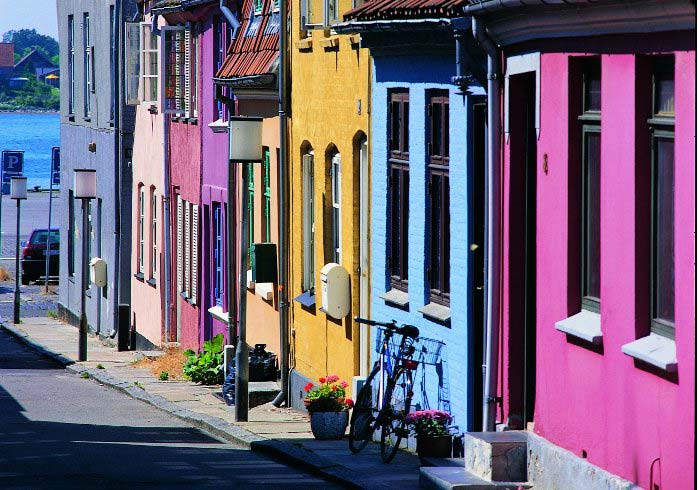 Colourful houses in Ærøskøbing