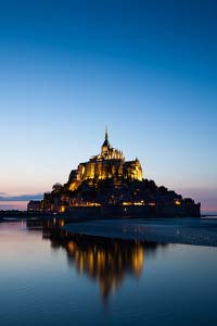 Mont Sant Michel in der Abenddämmerung